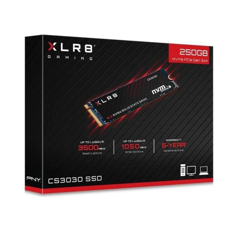 PNY XLR8 CS3030 250GB NVMe M.2 Internal SSD - مساحة تخزين